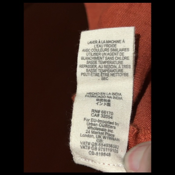 NWOT Urban Outfitters Linen Tie Front Wide Leg Cropped Pants Rust Orange Size S - Picture 16 of 16